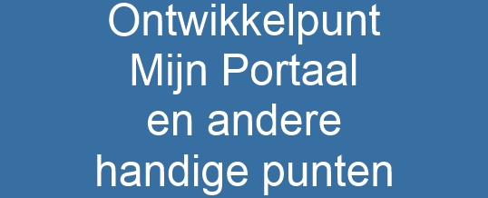 Ontwikkelpunt Mijn Portaal en andere handige punten